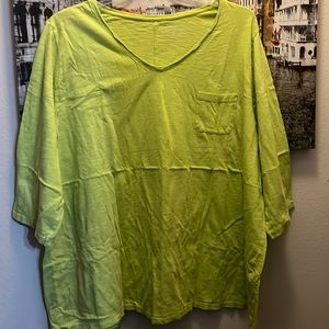 #85Catherines lime green blouse 2X